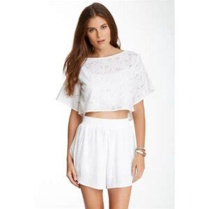 BB Dakota White Chevelle Crop Blouse S